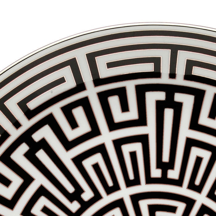 Prato de Sobremesa em Porcelana Preto Labirinto Nero Ginori - 22cm - Madel Home