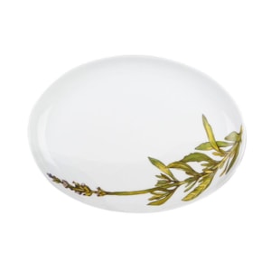 Prato Oval em Vidro Flora L'Hermitage - 33cm