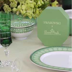 Prato Oval Grande em Porcelana Verde Swarovski Rosenthal - 40cm