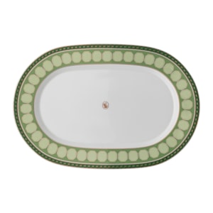 Prato Oval Grande em Porcelana Verde Swarovski Rosenthal - 40cm