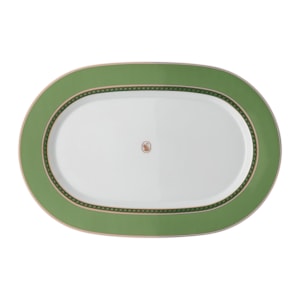 Prato Oval Pequeno em Porcelana Verde Swarovski Rosenthal - 34cm
