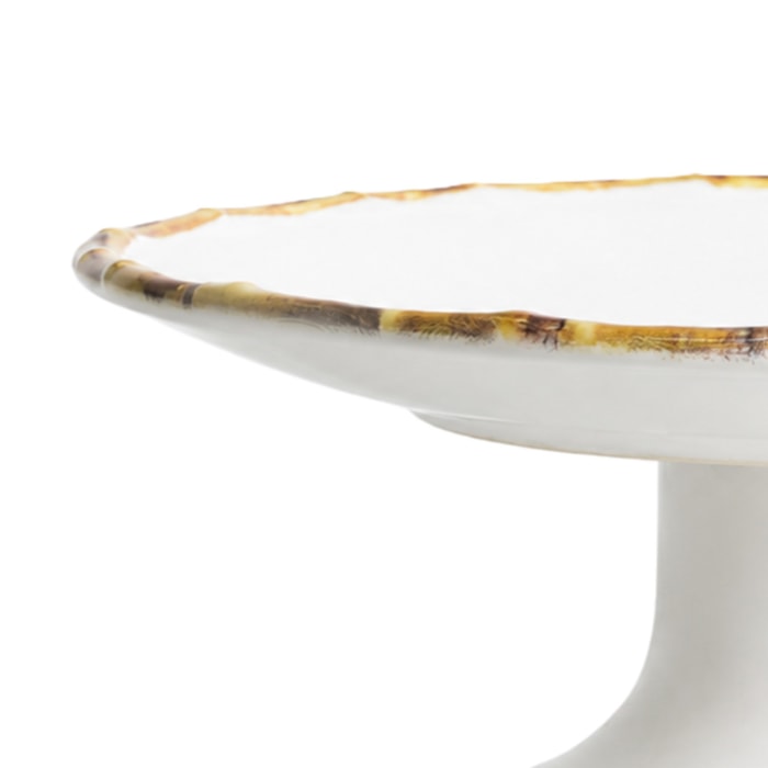 Prato para Bolo em Cerâmica com Bambu - 27cm - Madel Home