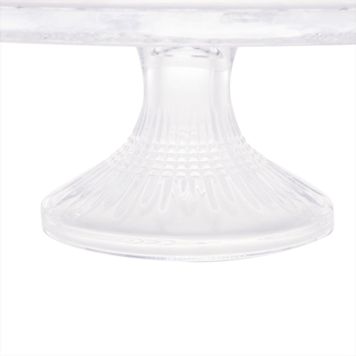 Prato para Bolo em Cristal Transparente Queen Wolff - 32cm - Madel Home