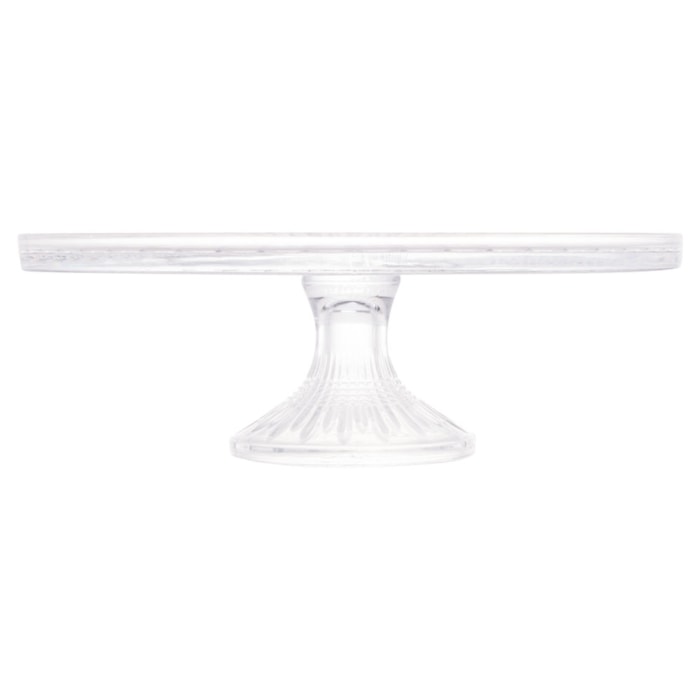 Prato para Bolo em Cristal Transparente Queen Wolff - 32cm - Madel Home