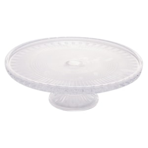 Prato para Bolo em Cristal Transparente Queen Wolff - 32cm