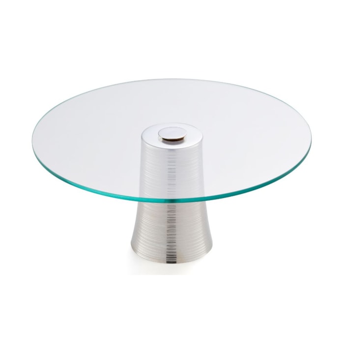 Prato para Bolo em Vidro Médio Spin St. James - 35cm - Madel Home