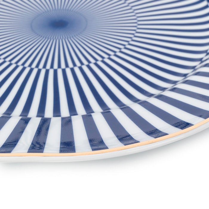Prato Raso em Porcelana Abracadabra Azul Bitossi - 26,5cm - Madel Home