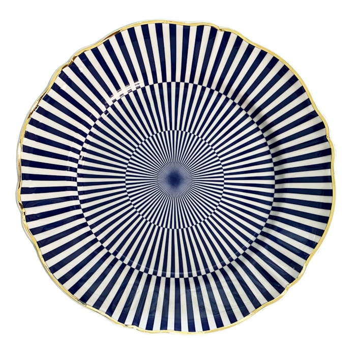 Prato Raso em Porcelana Abracadabra Azul Bitossi - 26,5cm - Madel Home