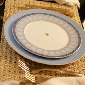 Prato Raso em Porcelana Azul Swarovski Rosenthal - 29cm
