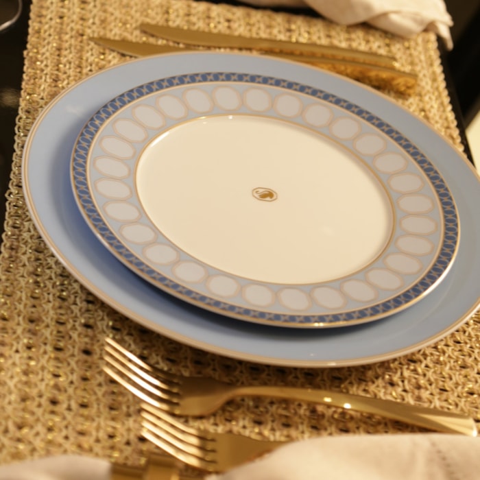 Prato Raso em Porcelana Azul Swarovski Rosenthal - 29cm - Madel Home