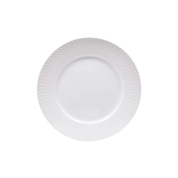 Prato Raso em Porcelana Branco Cannes Kutahya - 25cm - Madel Home