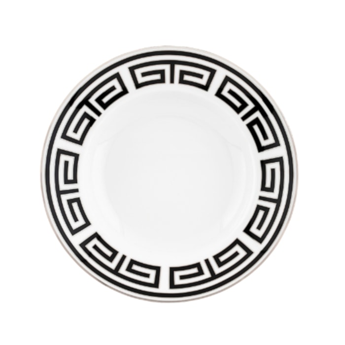 Prato Raso em Porcelana Preto Labirinto Nero Ginori - 28cm - Madel Home