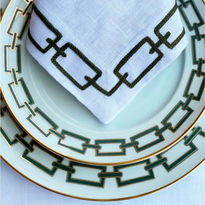 Prato Raso em Porcelana Verde Império Catena Ginori - 28cm - Madel Home