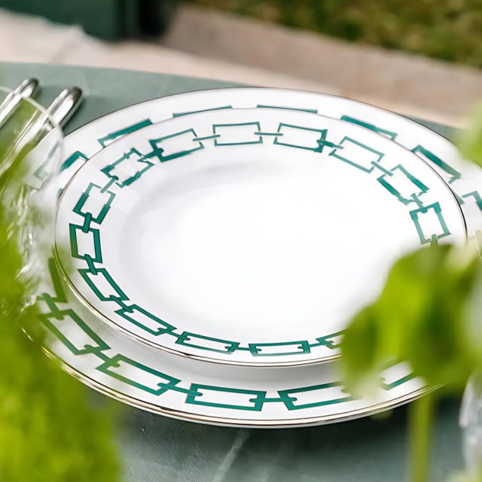 Prato Raso em Porcelana Verde Império Catena Ginori - 28cm - Madel Home