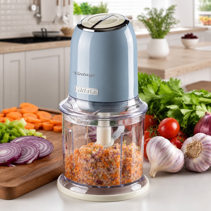 Processador Alimentos Vintage Azul 600ml 400W 2 Velocidades Ariete - 220V - Madel Home