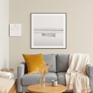 Quadro Decorativo Águas Calmas em Madeira 73x73 cm