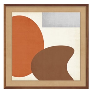 Quadro Decorativo Formas I em Madeira com Vidro 77x77 cm