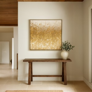 Quadro Decorativo Gold em Madeira com Vidro 72x72 cm