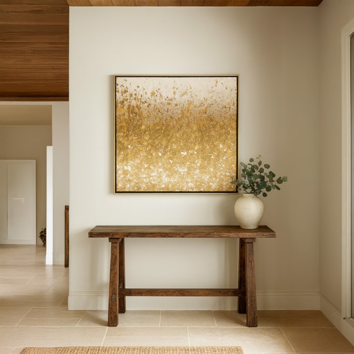 Quadro Decorativo Gold em Madeira com Vidro 72x72 cm - Madel Home