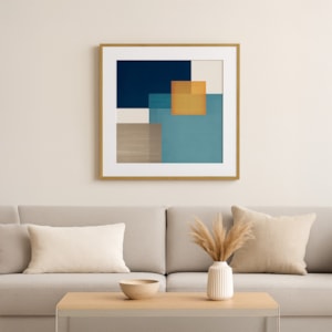 Quadro Decorativo Labirinto em Madeira com Vidro 78x78 cm