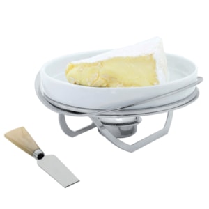 Rechaud para Queijo Brie Pequeno em Porcelana Linea Riva - 4 Peças