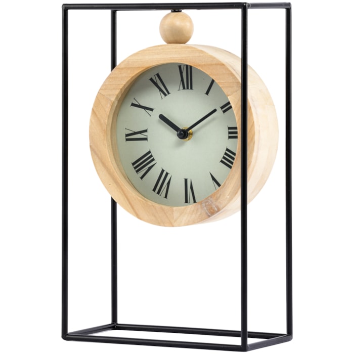 Relógio de Mesa em Madeira Natural 33cm - Madel Home