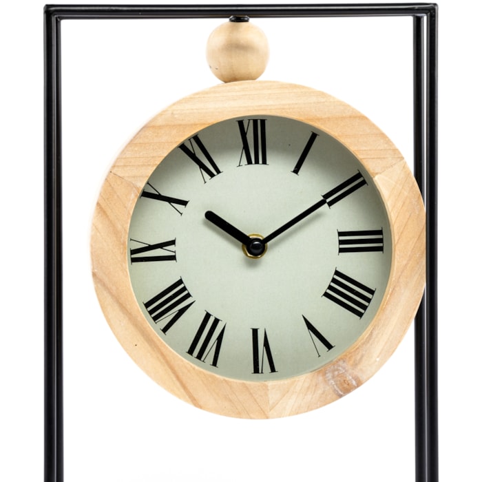Relógio de Mesa em Madeira Natural 33cm - Madel Home