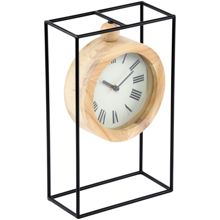 Relógio de Mesa em Madeira Natural 33cm - Madel Home