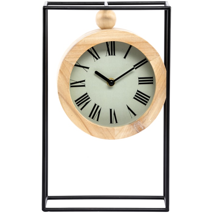 Relógio de Mesa em Madeira Natural 33cm - Madel Home