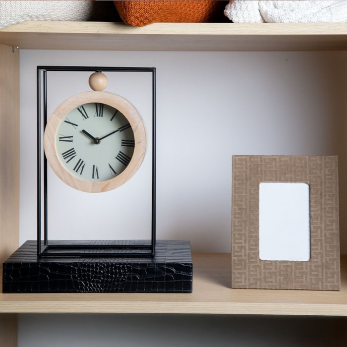 Relógio de Mesa em Madeira Natural 33cm - Madel Home