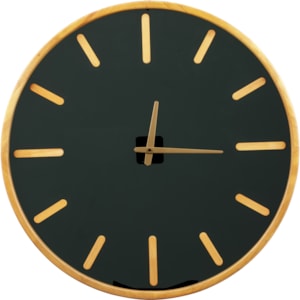 Relógio de Parede de Madeira Preto e Dourado