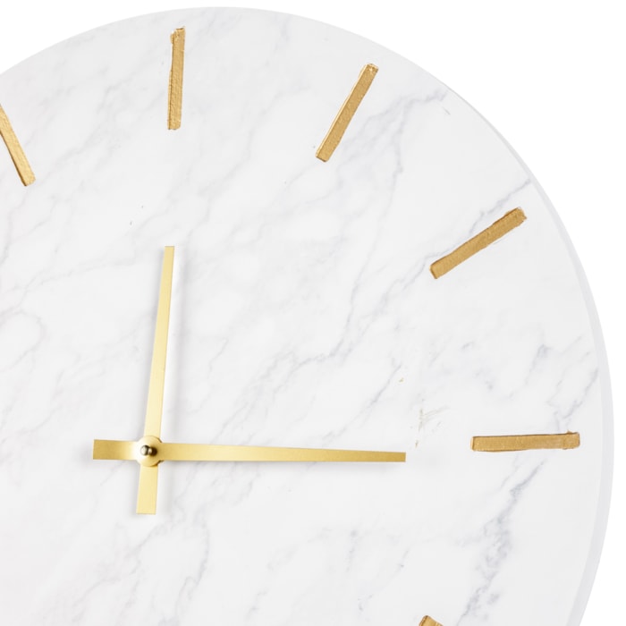 Relógio de Parede Metal Branco e Dourado - Madel Home