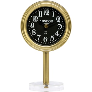 Relógio decorativo de Metal E Acrílico Dourado e Preto