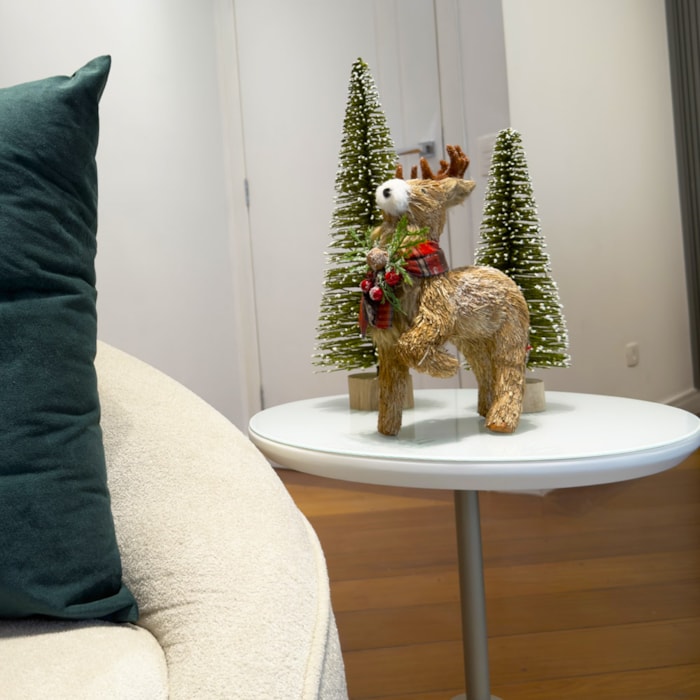 Rena de Natal Decorativa em Palinha Bege - 29cm - Madel Home