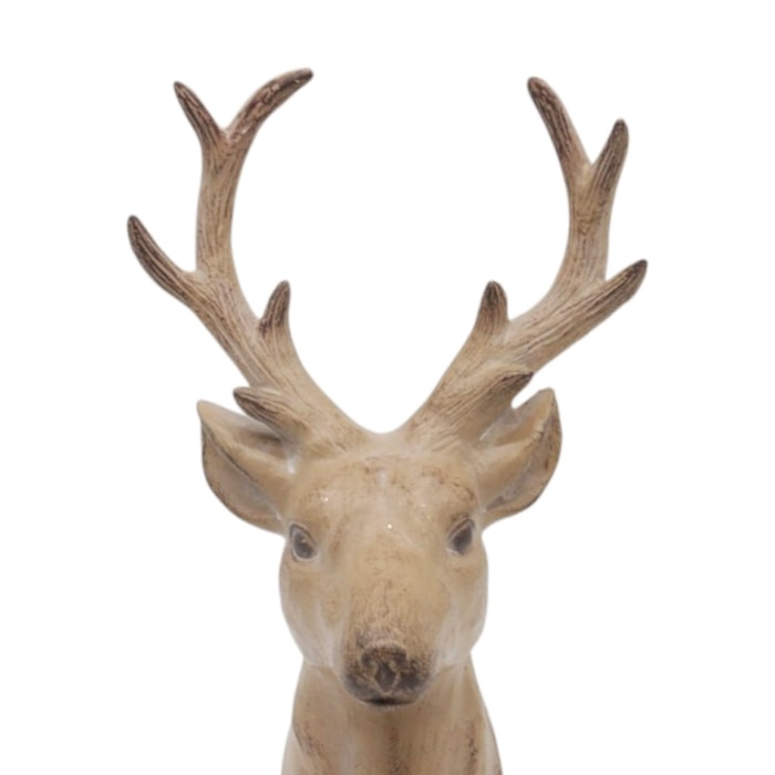 Rena de Natal Decorativa em Resina Marrom - 30cm - Madel Home