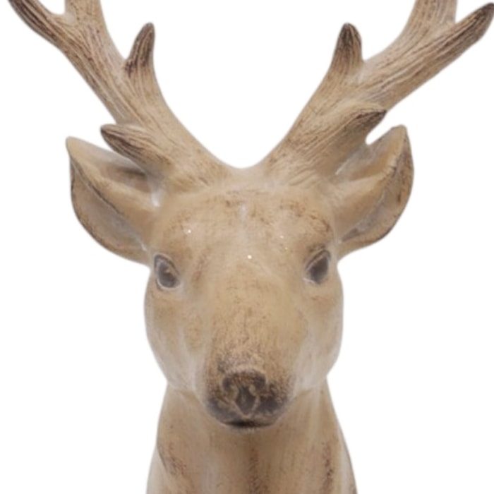Rena de Natal Decorativa em Resina Marrom - 30cm - Madel Home