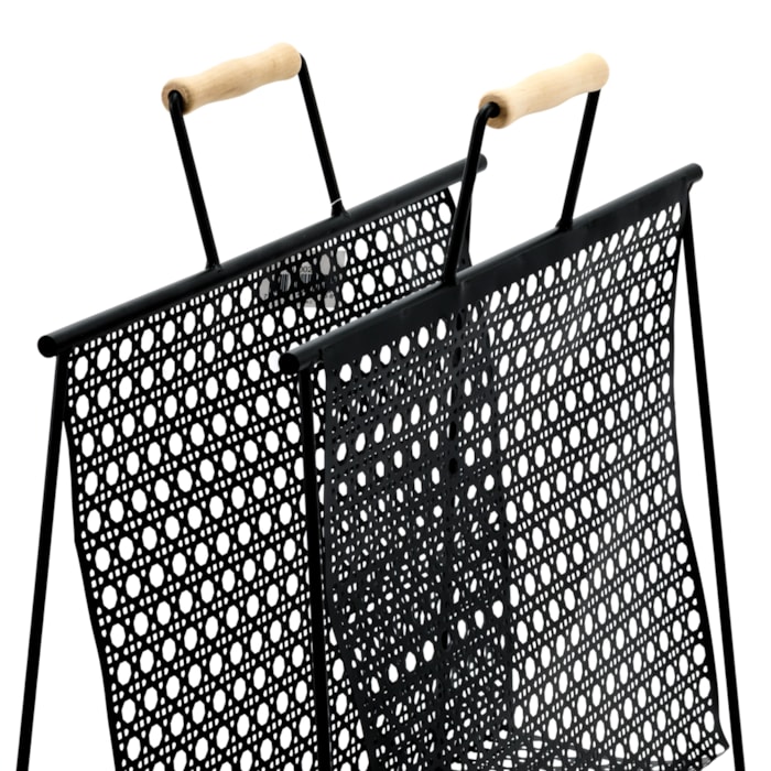 Revisteiro de Metal Desenho Treliça Preto - Madel Home