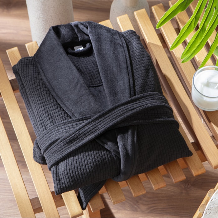 Roupão D'Luxe Tamanho M Toque Aveludado Preto Kacyumara - Madel Home