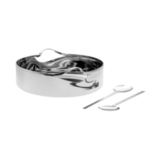 Saladeira Redonda com Pegador Ritz em Inox Riva - 26cm
