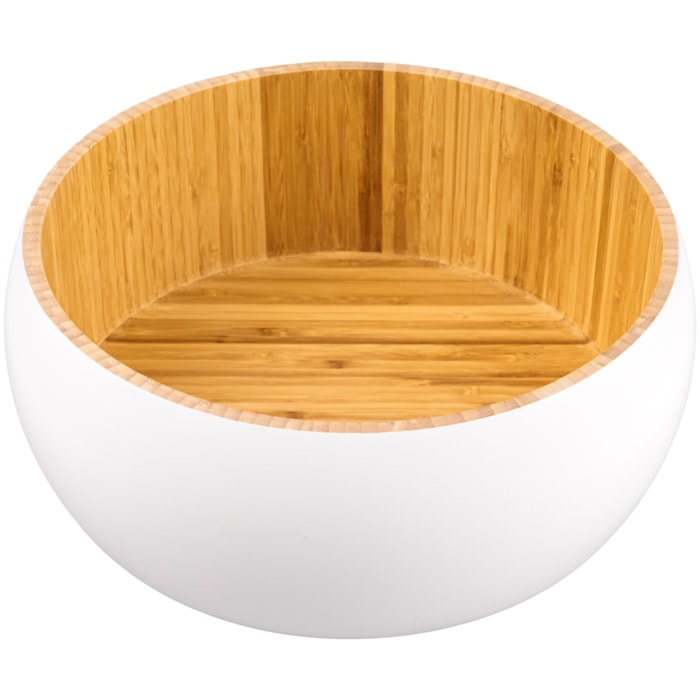 Saladeira Redonda em Bambu Branca - 30,5cm - Madel Home