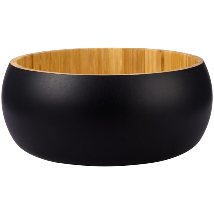 Saladeira Redonda em Bambu Preta - 20,5cm - Madel Home