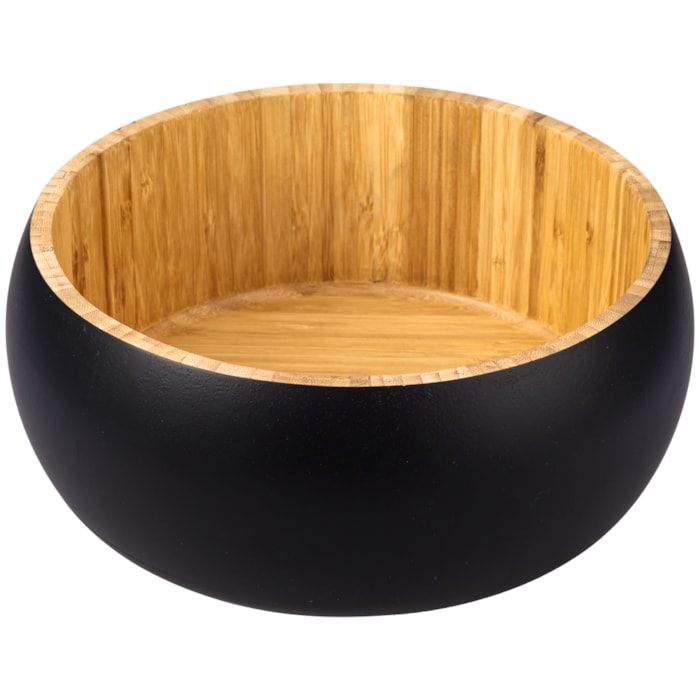 Saladeira Redonda em Bambu Preta - 20,5cm - Madel Home