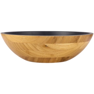 Saladeira Redonda em Bambu Preto - 26cm