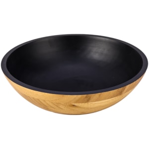 Saladeira Redonda em Bambu Preto - 26cm