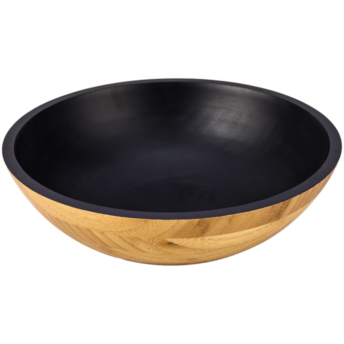 Saladeira Redonda em Bambu Preto - 26cm - Madel Home