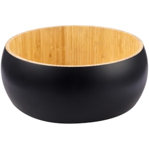 Saladeira Redonda em Bambu Preto - 30,5cm