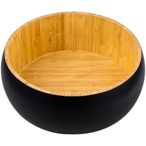 Saladeira Redonda em Bambu Preto - 30,5cm
