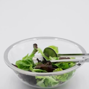 Saladeira Redonda em Inox com Pegador Prata Milan Riva- 29,5cm