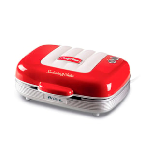 Sanduicheira 3 em 1 Retrô Party Time 700W Vermelho Ariete - 220V