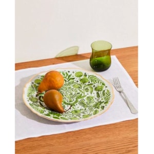 Sousplat Bitossi Floral Verde Porcelana Bitossi Verde